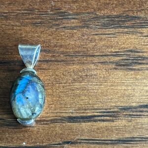 Laboradite pendant measures approximately 1”